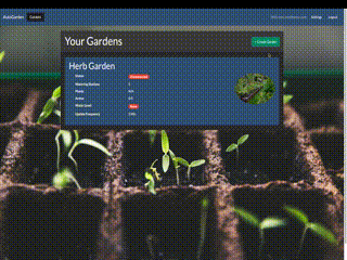 Gif of creating a Garden